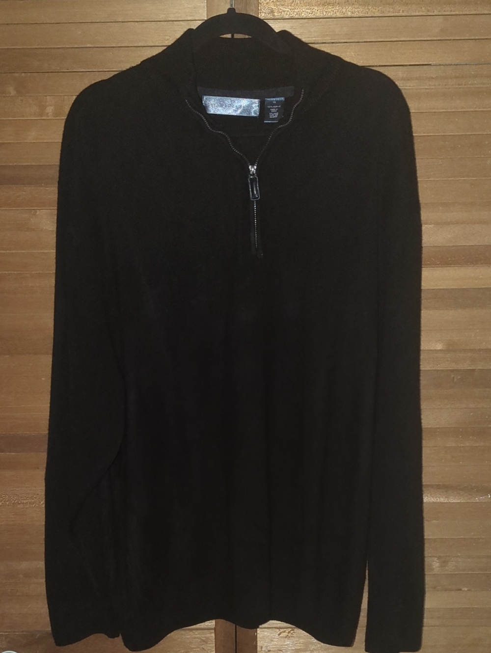 Oscar de la Renta Black Zip-Neck Sweater